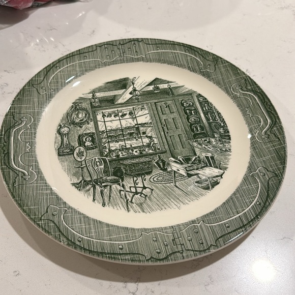 The Old Curiosity Shop Other - The Old Curiosity Shop Royal Chop Plate Green Under Glaze Cake Plate Platter